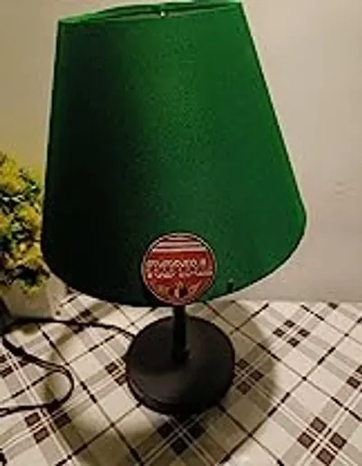 M Malik and SONS Table lamp Stand with Green Taper Shade for use Living Room Study Room Bedroom and and Decorative for Marrige and Party Hole