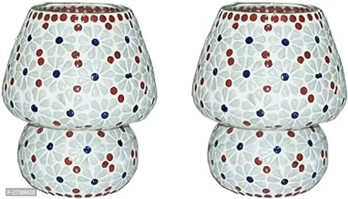 Mosaic Multicolour Glass Lamp For Home,Office,Festival Decoration Bulb Not Included Pack Of 2
