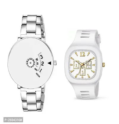 White Analog Watch  White Miller Watch Combo2 For Men-thumb0