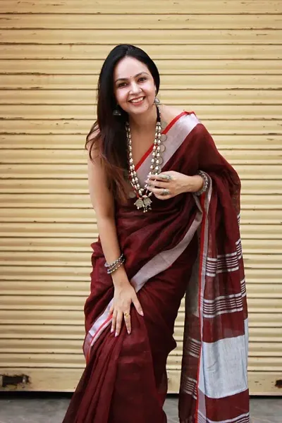 New In Chanderi Silk Saree with Blouse piece 