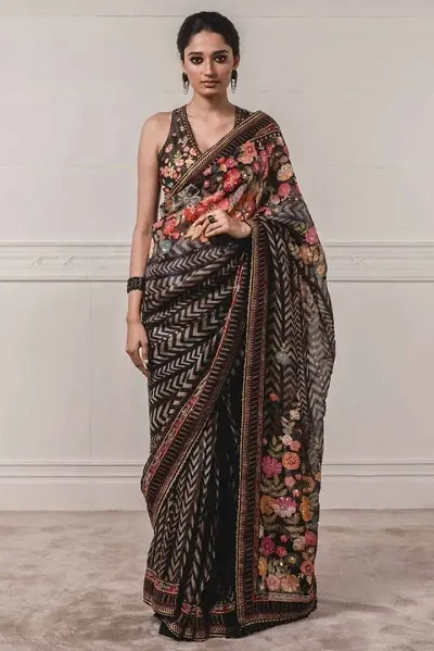 New In Chanderi Silk Saree with Blouse piece 