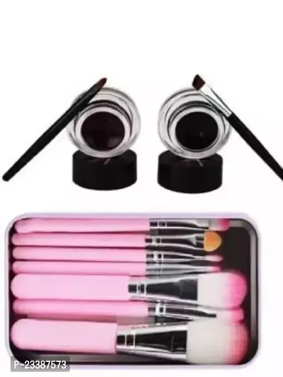 Music Flower Black And Brown Gel Eyeliner+ Hello Kitty Makeup Brushes-thumb0