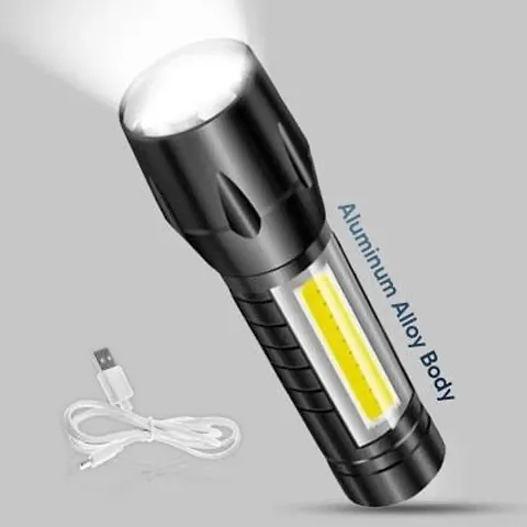 Zoomable Waterproof Torchlight LED Metal 7w Torch Rechargeable Pack Of 1