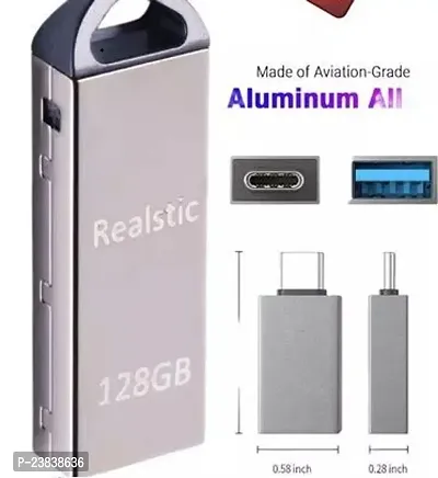 Realstic Pendrive 128Gb High Speed 3.0 Usb Pendrive 128 Gb Pen Drive (Silver)(07) 128 Gb Pen Drivenbsp;nbsp;(Silver)-thumb0