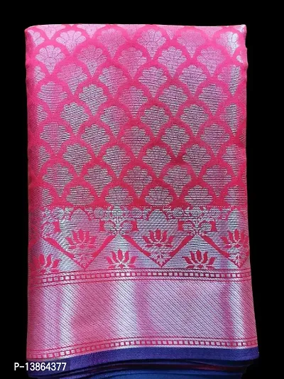 Beutifull cotton silk saree with blouse pink saree