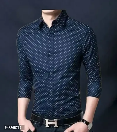 Classic Cotton Blend Dotted Casual Shirts for Men-thumb0