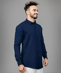 Cotton plain casual shirts for men-thumb2