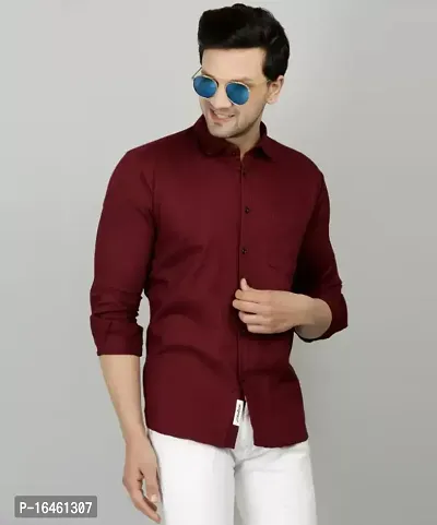 Stylish Cotton  Casual Solid long sleeves Mens Casual Shirts pack of 1