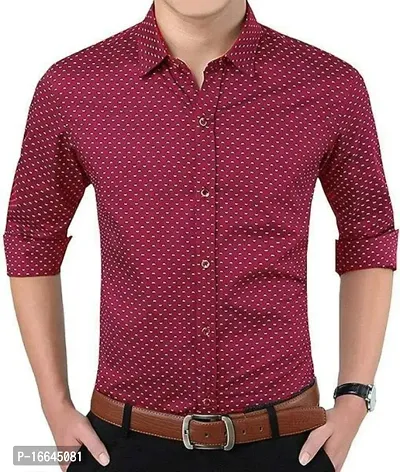 Polka Dot Print Shirts For Men-thumb0