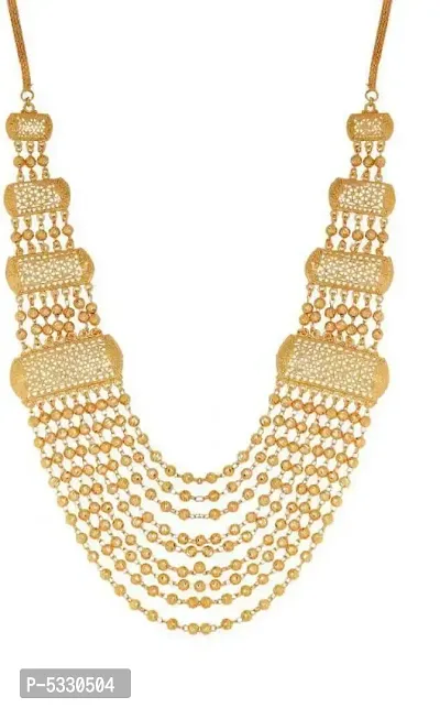Traditional Gold Plated 9 Layer Adjustable Jewellery Long Set For Women