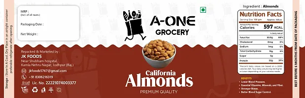 A-One Grocery California Almonds Dry Fruits, 1 kG-thumb3