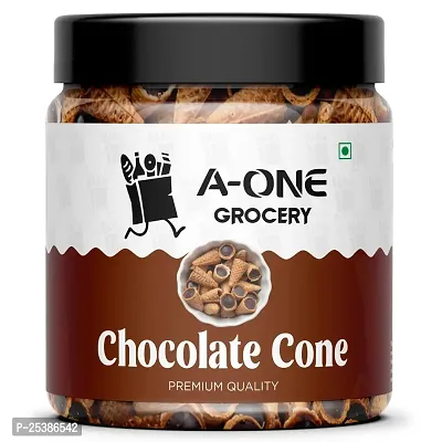 A-One Grocery Chocolate Cone Tasty Crunchy Wafer Rolls, 250 G