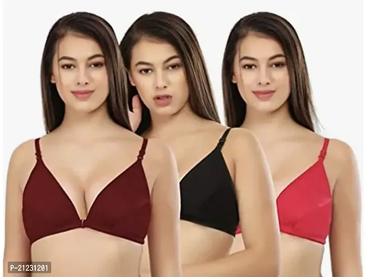 Stylish Women Cotton Silk Basic Bra Pack of 3-thumb0