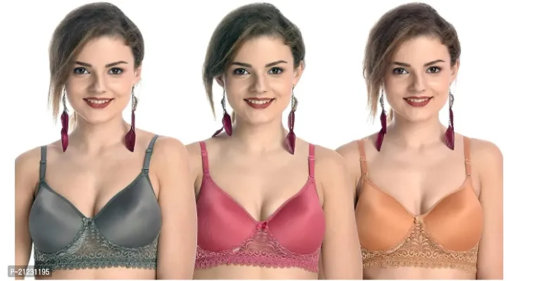 Stylish Women Cotton Silk Basic Bra Pack of 3-thumb0