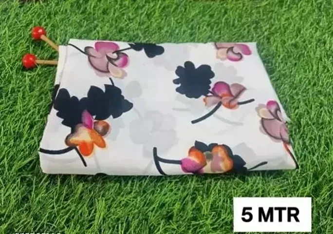 Elegant Crepe Floral Print Fabric For Women