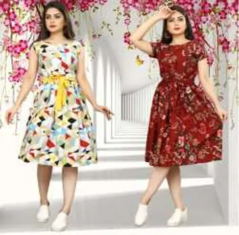 Stylish A-Line Dress For Women Pack Of 2