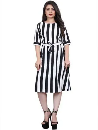 Trendy Striped Midi Dress