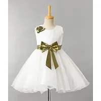 WILD EMPIRE  Girls Midi/Knee Length Party Dress  (White, Sleeveless) 2 Pcs Combo Set-thumb1