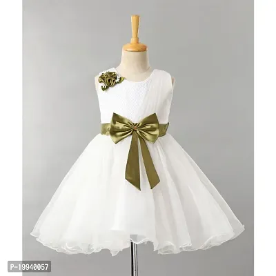 WILD EMPIRE  Girls Midi/Knee Length Party Dress  (White, Sleeveless) 2 Pcs Combo Set-thumb2