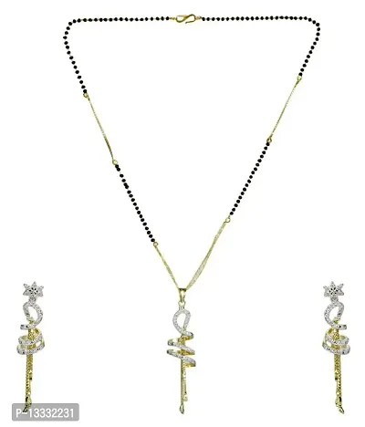 PUJVI Fashions Amercian Diamond Spring Mangalsutra set for womens [Spring Mangalsutra]-thumb0