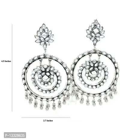 PUJVI Fashions Antique Oxidised Mirror Earrings for girls and women. [Oxidised Mirror Earrings]-thumb3