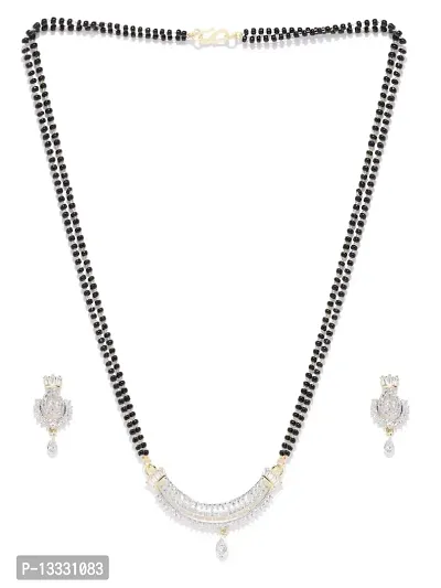 PUJVI FASHIO NS Reprsent Full AD Half round mangalsutra set for Womens (Latkan half round1)-thumb0