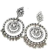 PUJVI Fashions Antique Oxidised Mirror Earrings for girls and women. [Oxidised Mirror Earrings]-thumb1
