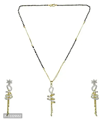 PUJVI Fashions Amercian Diamond Spring Mangalsutra set for womens (Spring Mangalsutar1)-thumb0