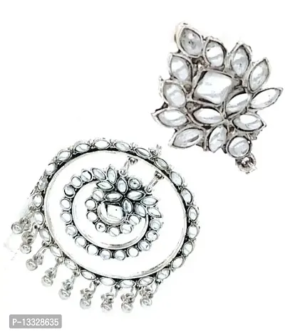 PUJVI Fashions Antique Oxidised Mirror Earrings for girls and women. [Oxidised Mirror Earrings]-thumb4