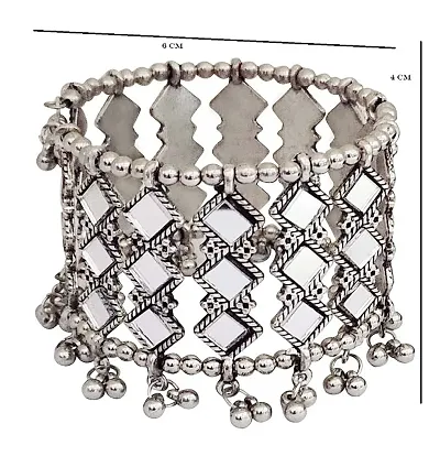 PUJVI Fashions Oxidised Antique Mirror Bracelet For Womens and Girls [Miror Bracelet]
