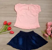 Fabulous Pink Cotton Blend Clothing Set For Girls-thumb1