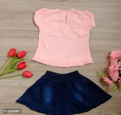 Fabulous Pink Cotton Blend Clothing Set For Girls-thumb2