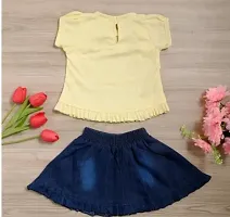 Fabulous Yellow Cotton Blend Clothing Set For Girls-thumb1