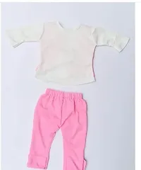 Fabulous Pink Cotton Blend Clothing Set For Girls-thumb1