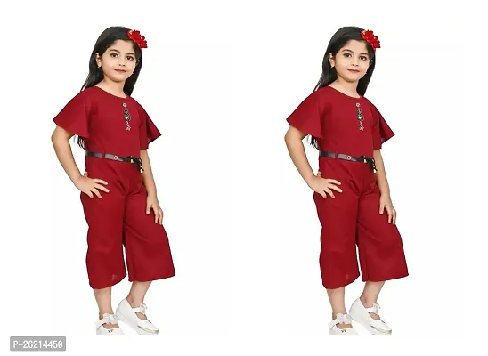 Stylish Designer Cotton Blend Jumpsuit For Girls Pack Of 2