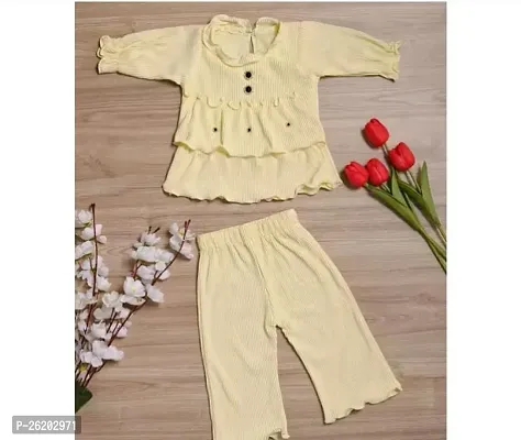 Fabulous Yellow Top With Bottom Set For Girls