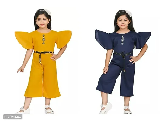 Stylish Designer Cotton Blend Jumpsuit For Girls Pack Of 2