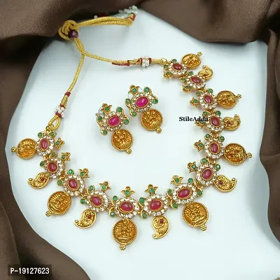 Stylish Women Brass Jewellery Set with Earrings