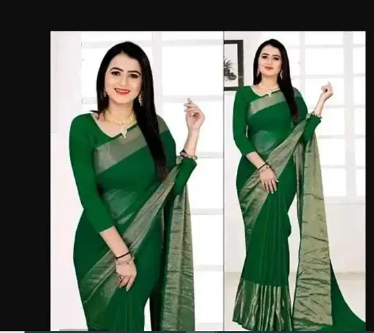 Women Stylish Chiffon Saree with Blouse piece