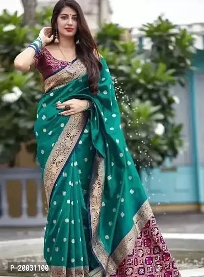 Stylish Kanjeevaram Silk Saree with Blouse piece For Women-thumb0