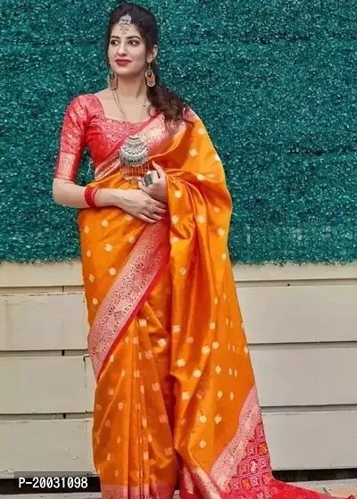 Stylish Kanjeevaram Silk Saree with Blouse piece For Women