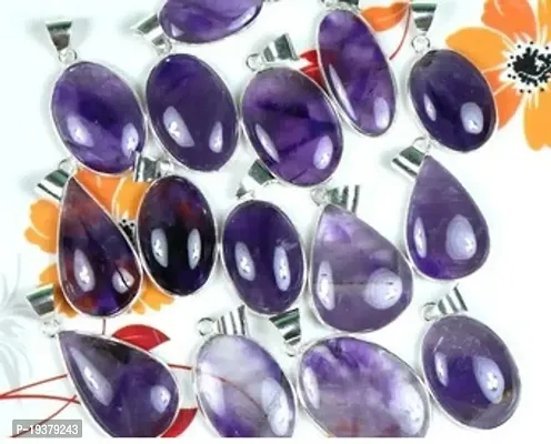 Shimmering Purple Alloy American Diamond Pendant For Women-Pack Of 15