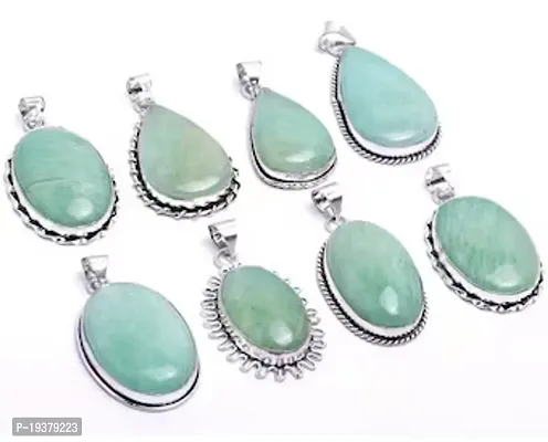 Shimmering Green Alloy American Diamond Pendant For Women- Pack Of 8-thumb0