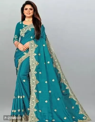 Stylish Fancy Designer Poly Silk Saree With Blouse Piece For Women