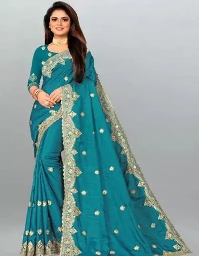 Beautiful Art Silk Saree with Blouse Piece For Women