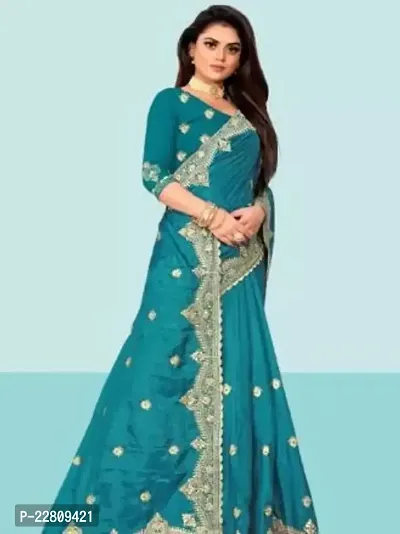 Stylish Fancy Designer Silk Blend Saree With Blouse Piece For Women