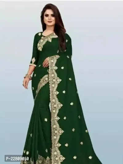 Stylish Fancy Designer Silk Blend Saree With Blouse Piece For Women