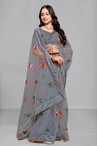 Beautiful Netted Saree With Blouse Piece For Women-thumb3