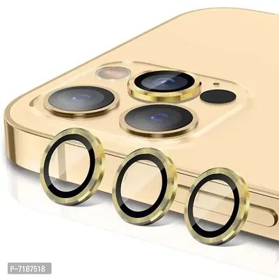 PRTK Back Camera Lens Ring Guard Competible For Iphone 11pro gold colour-thumb0