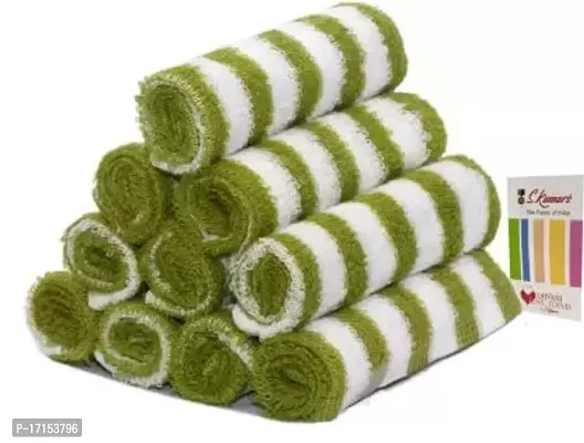 Skumars Love Touch Cotton Towel Set (Pack of 12) Green-thumb0